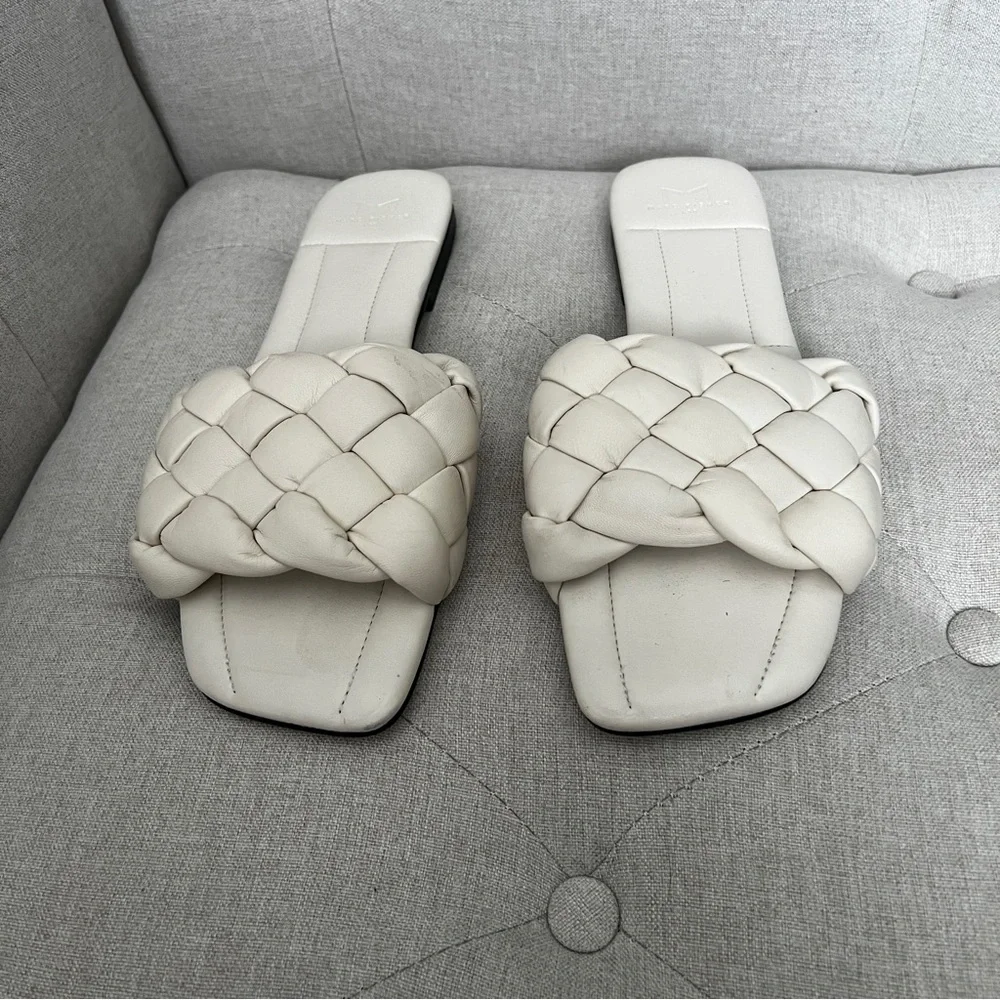 Marc Fisher NEW Sandal slide with braided leather strap. SIZE 10